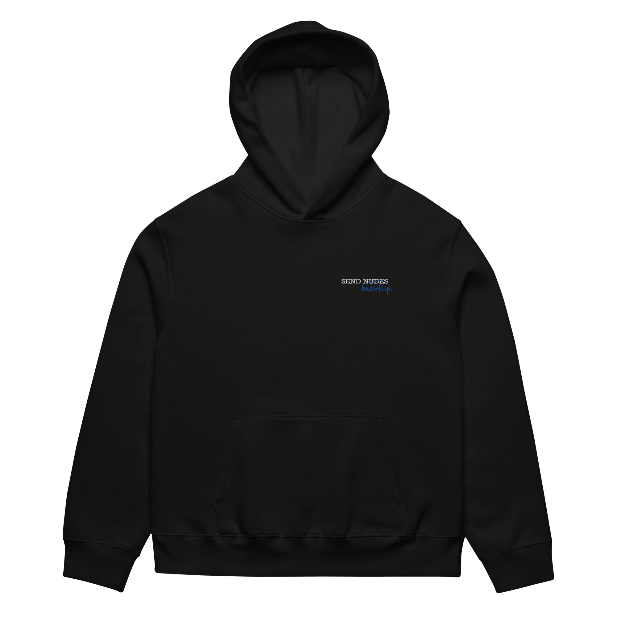 Black hoodie front view