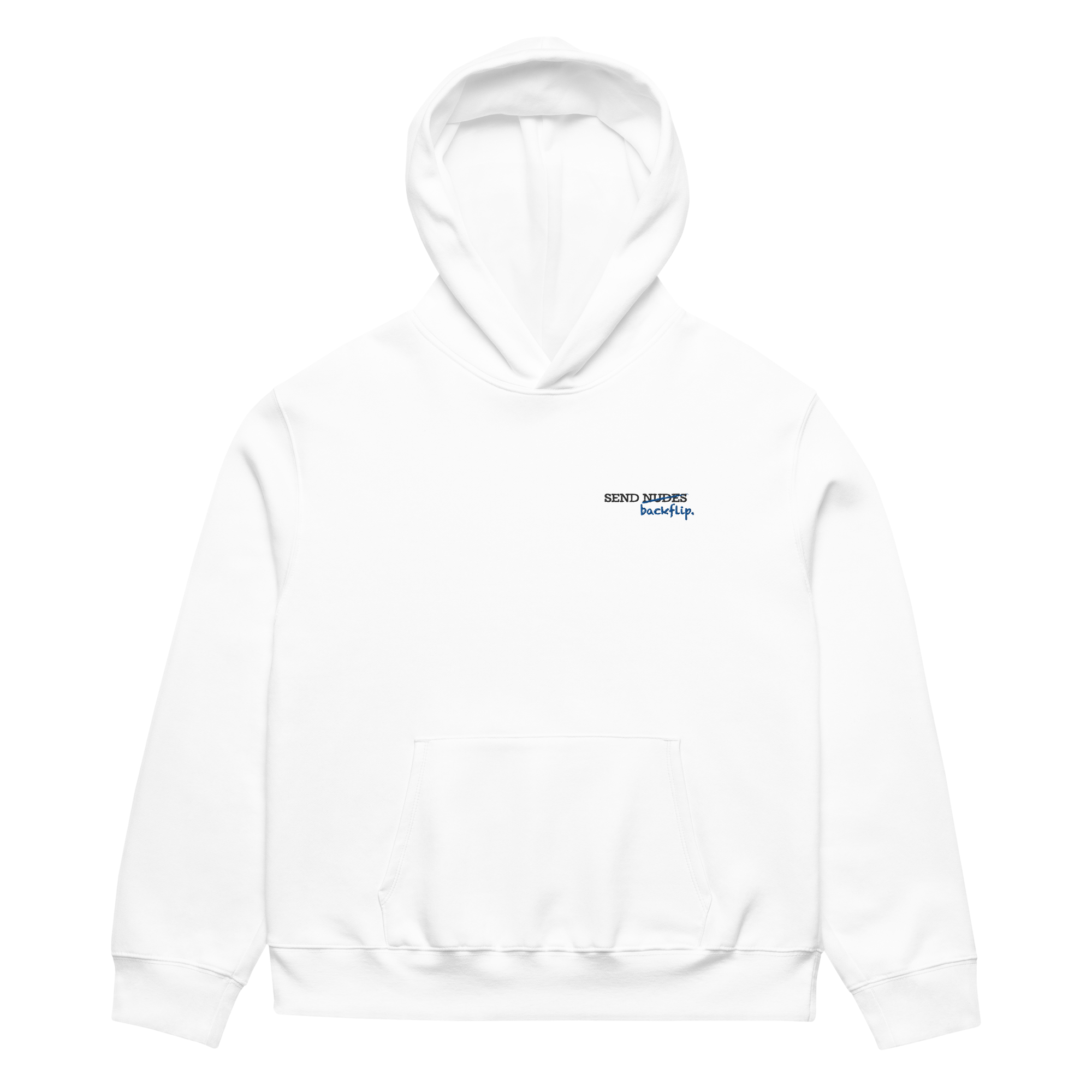 White hoodie front view