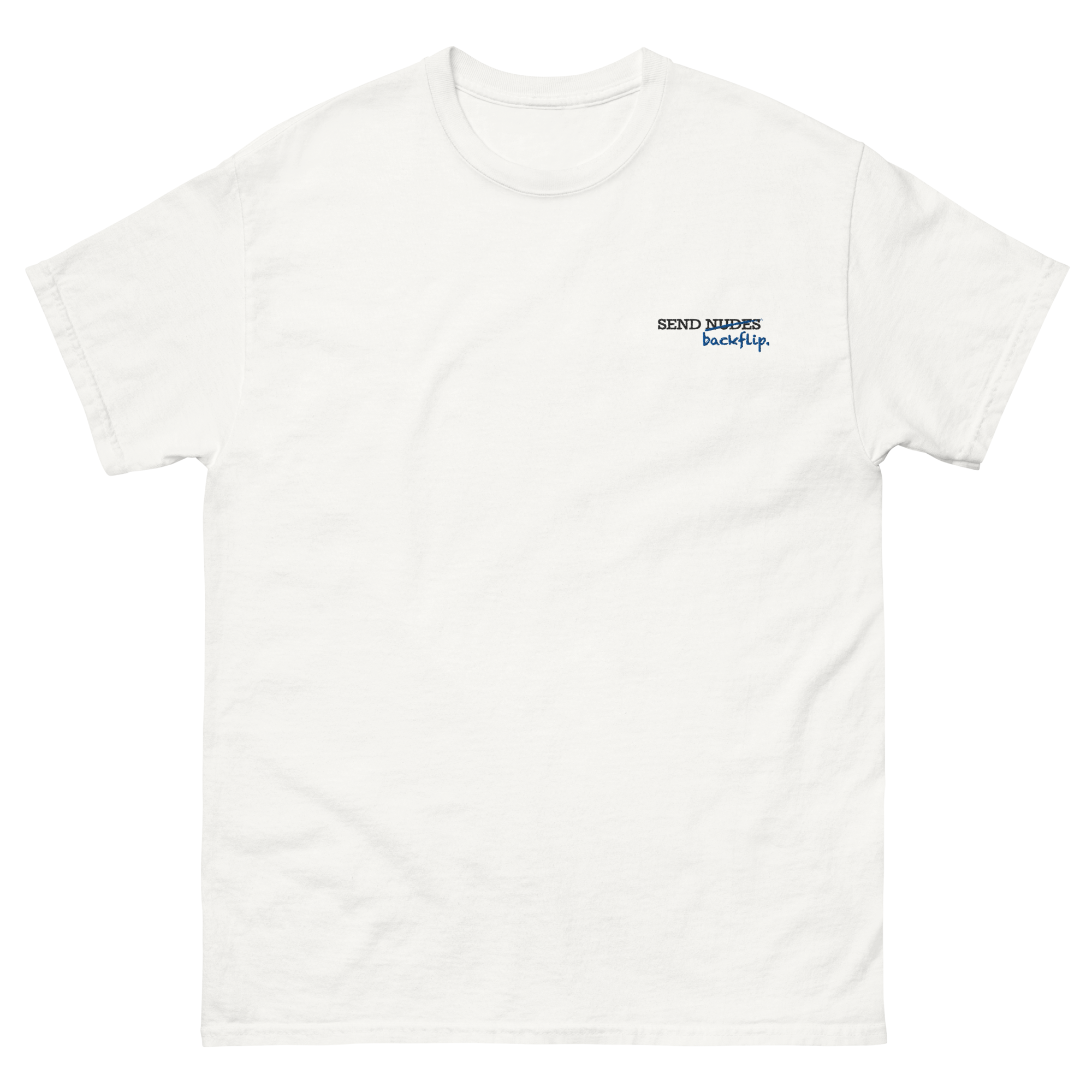 White tee front view